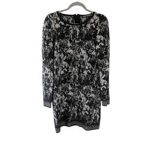 French Connection Angora Sweater Dress Black Gray M